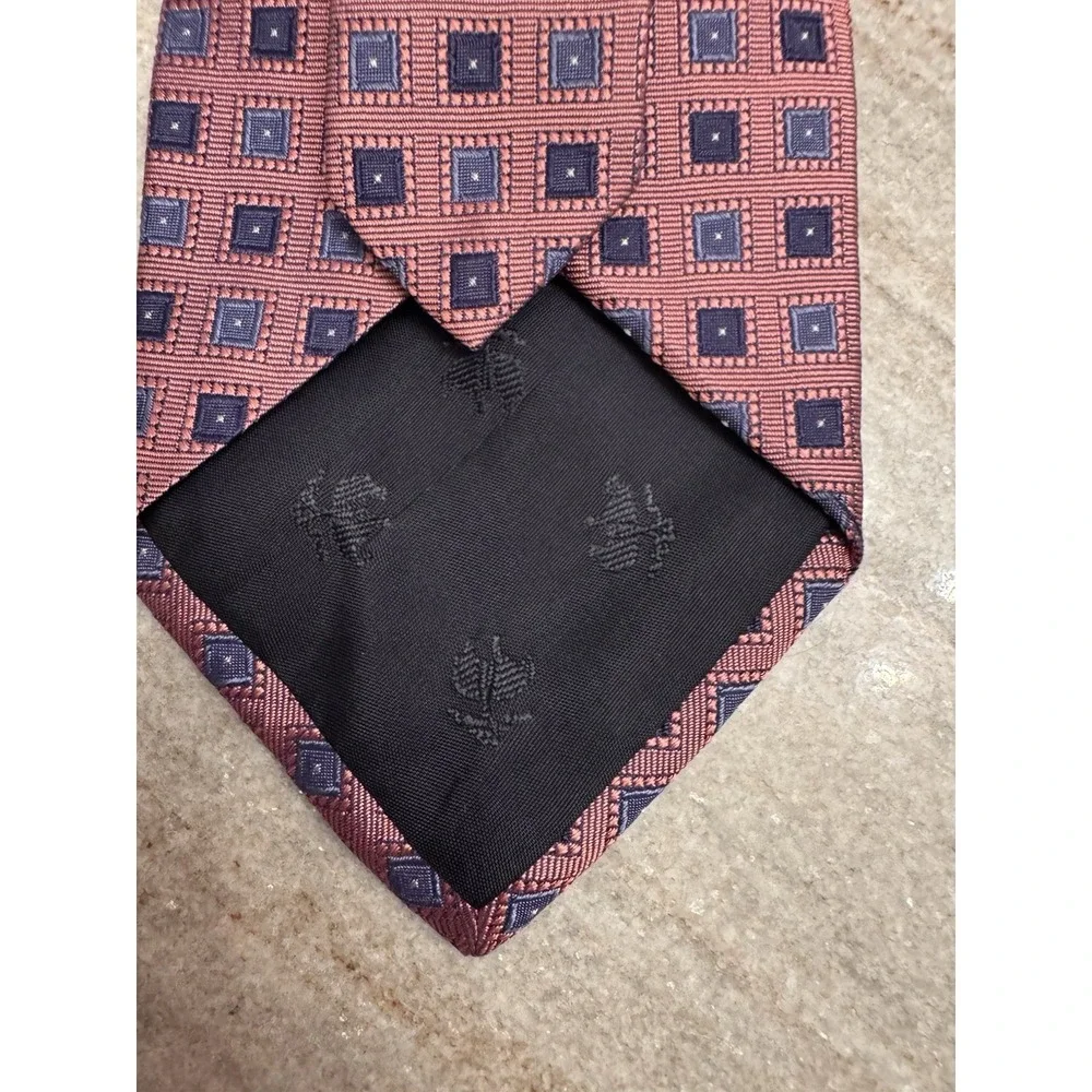 Brooks Brothers 346 Pure Silk Tie Blush Geometric Square USA‎